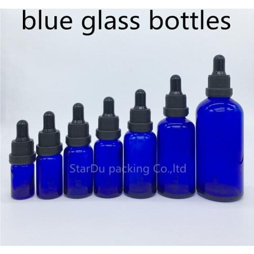 5ml 10ml 15ml 20ml 30ml 50ml 100ml blue Glass Dropper Bottle,blue Glass Essential Oil Bottle With Tamper Evident 500pcs/lot