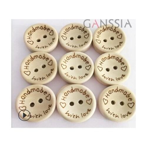 50pcs/lot Round Natural coconut 2 holes buttons, Lovewithyou,wooden,design,DIY, Accssories sewing button (kk-368)