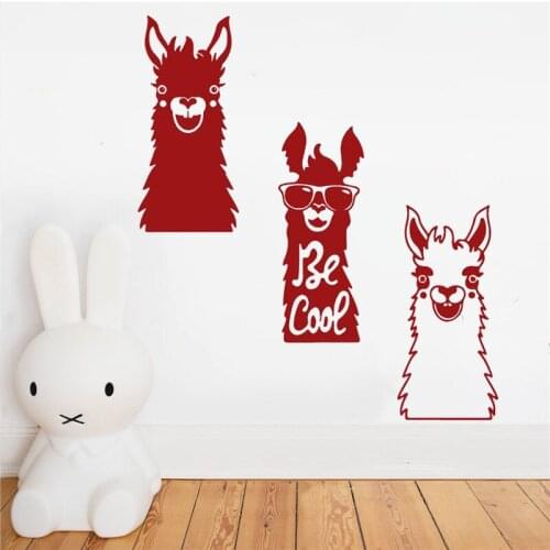 Alpaca Collection Sticker 3 Llama/Set Wall Decals Nursery Alpaca Decor Kids Room Sticker Llama Gift Wall Art for Nursery HY895