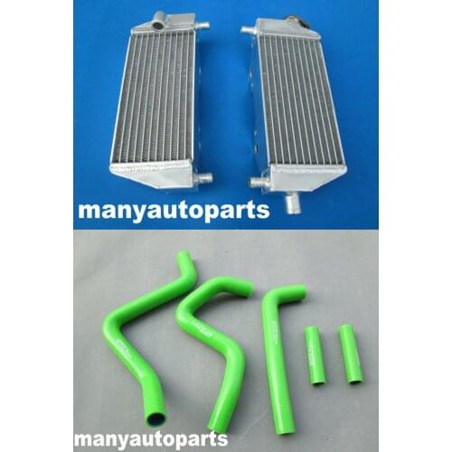 For Kawasaki KX250 KX 250 KX125 1994-2002 95 96 97 98 99 aluminum radiator+ Green hose