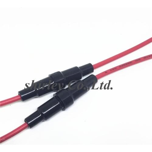 Free shipping 10PCS 5x20mm Black AGC Fuse Holder Inline Screw Type with 18 AWG Wire for Car Auto 5*20