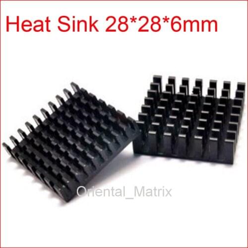 Free Shipping 20pcs HeatSink Heat Sink 28*28*6mm Radiator Small Radiator - Black