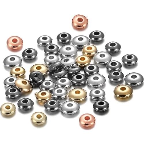 MINHIN 200/400pcs/lot 5 6mm Charm Spacer Beads Flat Round Loose Beads For DIY Jewelry Making Supplies Accessories Wholesale