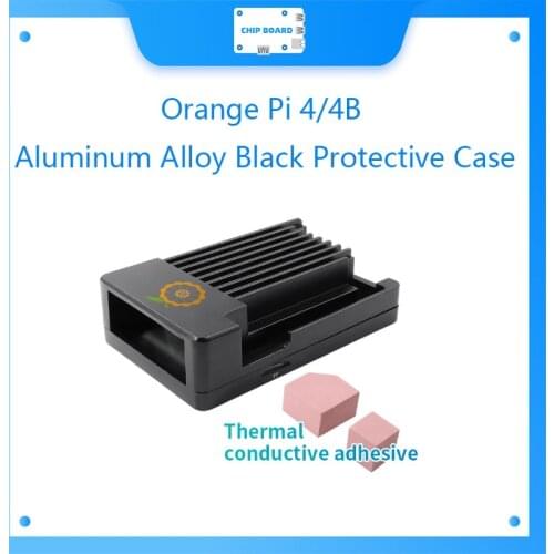 Orange Pi Aluminum Alloy Black Protective Case+Thermal conductive adhesive,Suitable for Orange PI4/4B Boards ONLY