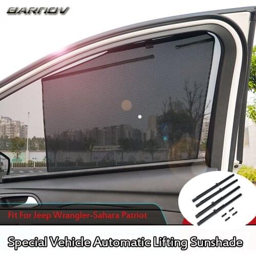 For Jeep Wrangler-Sahara Patriot Vehicle Special Side Window Automatic Lifting Sunshade Sunscreen Insulation Telescopic Curtains