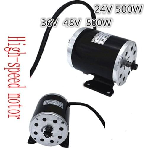 500W 24V/36V/48V DC Electric Brushed Motor 2800RPM Chain Electro Motor For E Bike Scooter Drive Speed Control Electric Scooters