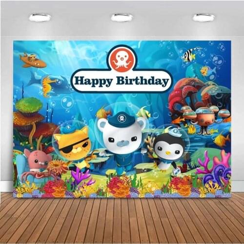 Cartoon Underwater World Kids Birthday Backdrop Decor The Octonauts Barnacles Brave Boy Theme Party Photographic Backgrounds