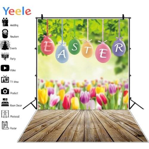 Photophone Easter Flowers Wood Boards Child Portrait Baby Photography Backgrounds Custom Photographic Backdrops For Photo Studi