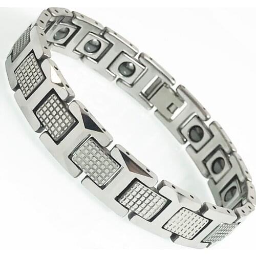 Men Women Gold Plated Black Color Tungsten Steel Bracelets Health Benefit Hematite Magnetic Therapy Bangles Jewelry Friend Gift