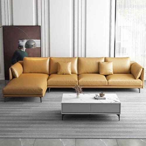 Siyinmei leather sofa Italian minimalist head leather modern living room Nordic luxury Princess art leather sofa