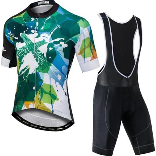 YOCENE Summer Green Clothes Mens Shirt Short-Sleeved Trousers Equipment Road Mountain Bike Cycling Wear Suit