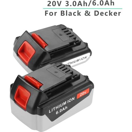 20V 3.0Ah/6.0Ah Li-Ion Rechargeable Battery For Black & Decker LB20 LBXR20 BL2018 LBX20 BL2018-XJ GKC1825L STC1850
