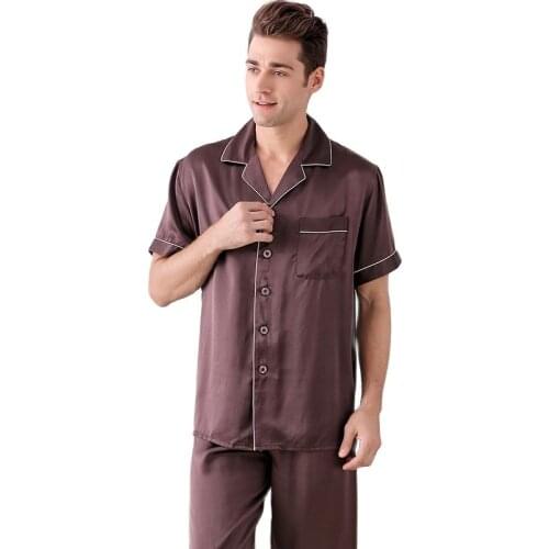 M8803 New Fashion 100% Silk Sleeping Clothes Home Wear Clothing Set Silk Pajamas Set