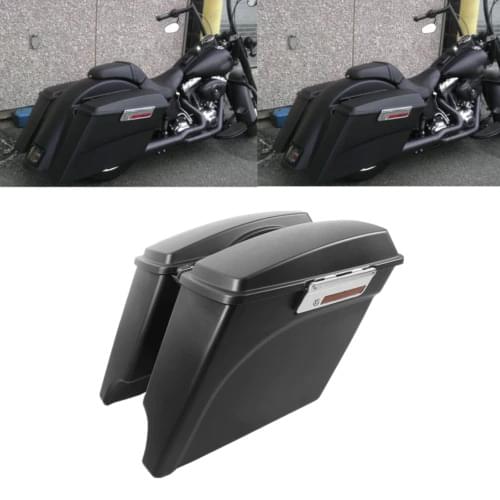 Motorcycle 5" Stretched Hard Saddlebag Speaker Lids For Harley Touring Road King Electra Street Glide FLHX FLH Models 1993-2013