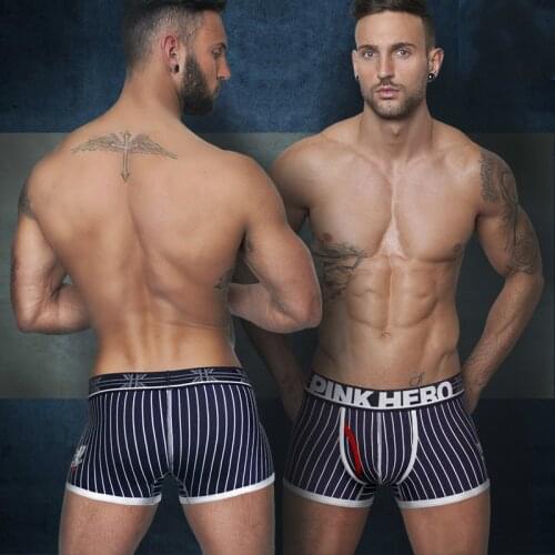 PINK HEROES Mens Boxer homme Four Corner Underwear Men Cotton Mens Bodysuit boxers cuecas male shorts panties roupa masculina