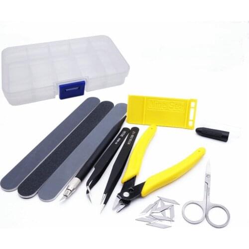 Gundam Military Model Making Tools Kit Toy Tweezers Cut pliers Graver Polished Assembly Tool - 10pcs/set Nine sea