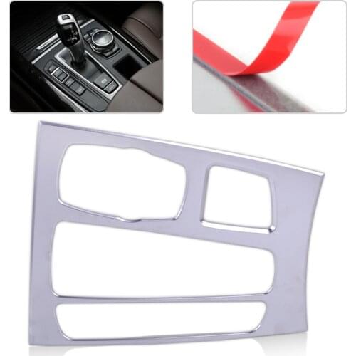 Beler 1Pc Silver ABS Chrome Gear Position Shift Panel Cover Trim Frame Decorations Fit for BMW X5 F15 2014 2015 2016 2017