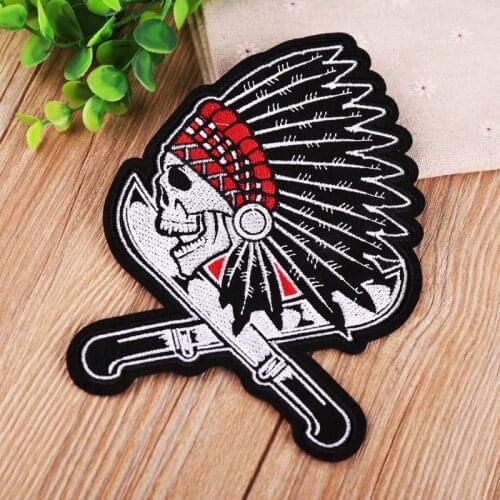 PGY Tuba Double knife Indians Emblem Patches Iron On Coat Fine Eagle Back sew-on Embroidery Clothing Accessories Biker Patches