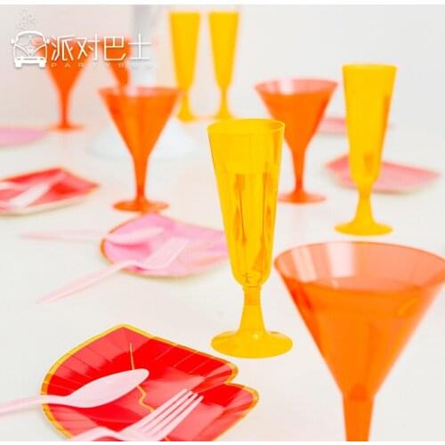 Disposable Wine Glasses Birthday Dinner Party Disposable Activities Dress Up Supplies Champagne Glasses Cocktail Glasses 6 Packs