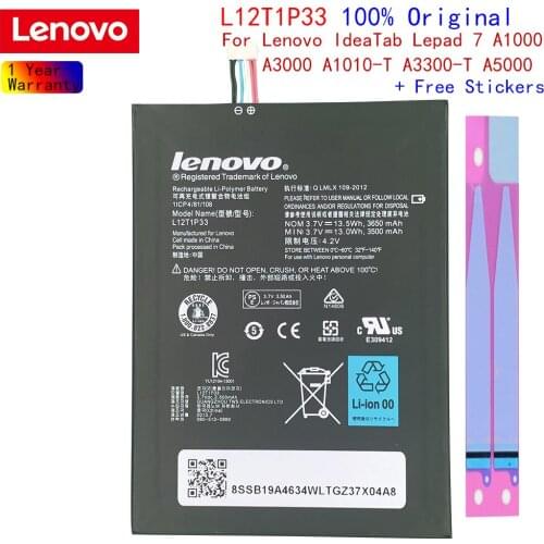 Original Lenovo L12D1P31 L12T1P33 battery For Lenovo IdeaTab lepad 7" A1000-L A1010 A3000 A3000-H A3300 A3300-T A5000 A5000E