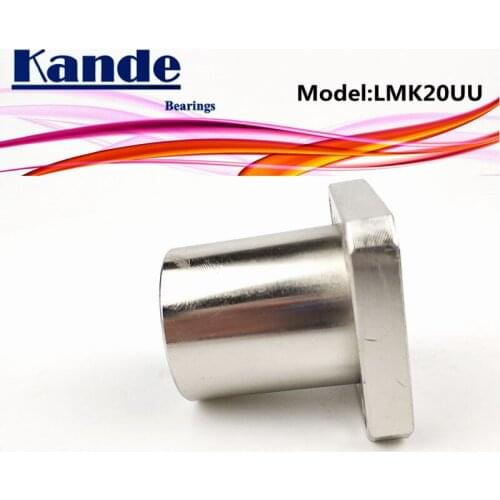 Kande Bearings LMK20 UU 2pcs LMK20UU Square Flange Linear Bearing dr: 20mm LMK20