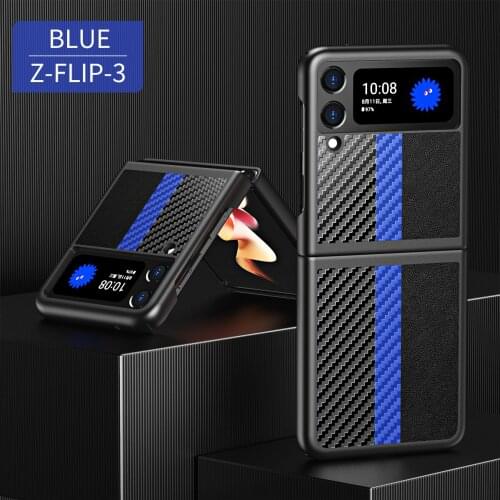 For Samsung Z Flip 3 Case Mix Color Carbon Fiber Texture PU Leather cover For Samsung Galaxy Z Flip 3 Shockproof Case