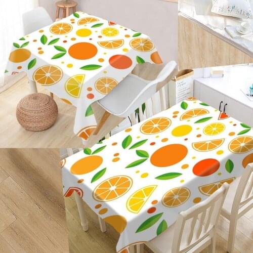Fruit Pattern Cartoon Custom Table Cloth Oxford Fabric Rectangular Waterproof Oilproof Table Cover Family Party Tablecloth