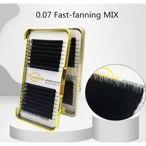 GIVENSON 0.07Mix Easy Fanning Eyelashes for Extensions Fan Easy Eyelash Bloom Flare Eye Lash