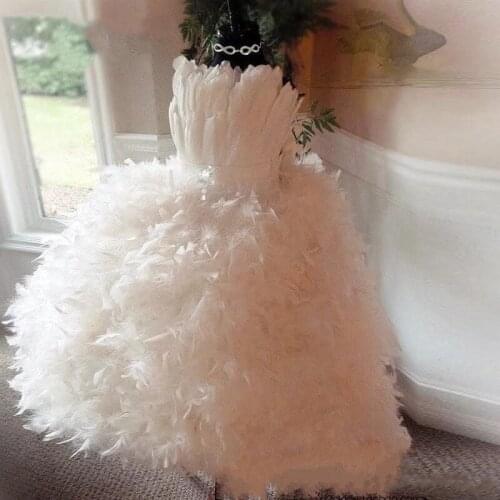 Luxury White Ivory Flower Girls Dress for Wedding Children Christening Dress First Birthday Dress Custom Made Size