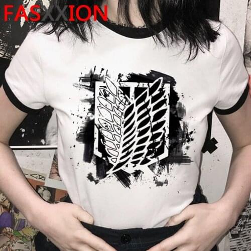 Shingeki No Kyojin Attack on Titan T-shirt Women Graphic Harajuku Streetwear T Shirt Cute Anime Tshirt Kawaii Top Tees Female