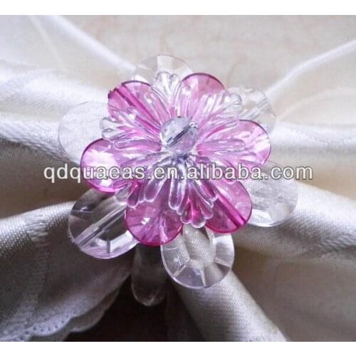 Light pink crystal napkin rings, acrylic napkin holder