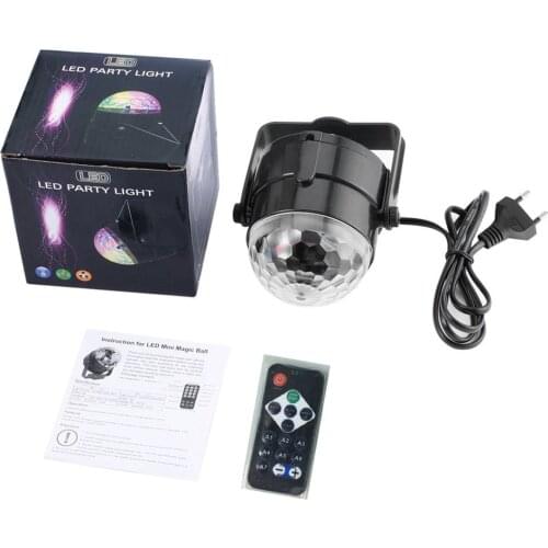 LED Party Lights Ball DJ Disco Lights 3W RGB LED Stage Light 7 Colors Sound KTV Bar Strobe Light With Remote Control