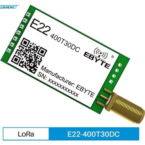 SX1262 LoRa Wireless Serial Port Module Transmitter UART 433MHz 470MHz 30dBm 10km CDSENET E22-400T30DC SMA Module Receiver