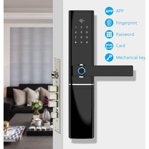 Smart Outdoor Waterproof Glass Door Lock Electronic Fingerprint Doorlock With Touch Keyboard Door Lock Free Shipping