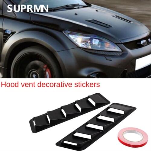 Car General Refit Air Inlet Panel Car Window Engine Cover Vent Louver Black Car Sticker Three-dimensional Sticker