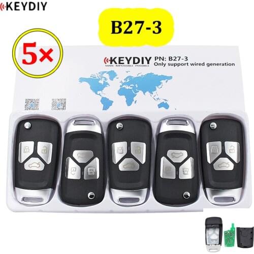5pcs/lot KEYDIY B series B27-3 3 button universal KD remote control for KD200 KD900 KD900+ URG200 KD-X2 mini KD for Audi style