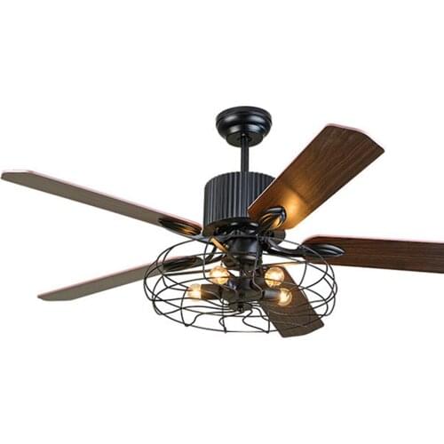 BSOD Ceilling Fan Lights with Remote Controller AC110V 220V 52 inch 5 Wood Blades Bedroom Living Room Restaurant