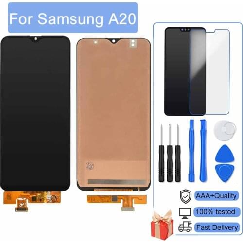 Perfect Quality AAAA For Samsung Galaxy A20 A205 A205F LCD Display Touch Screen igitizer Assembly With Frame 100% No dead pixels