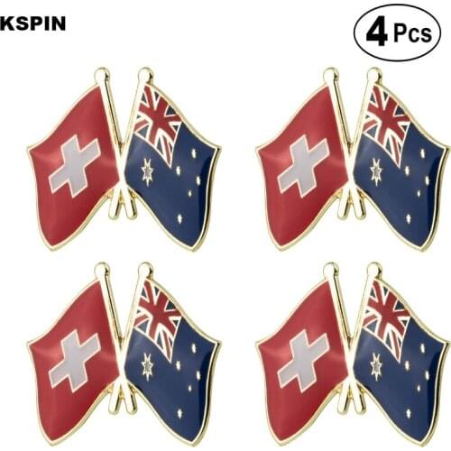 Switzerland & Australia Friendship Flag Pin Lapel Pin Badge Brooch Icons 4pcs