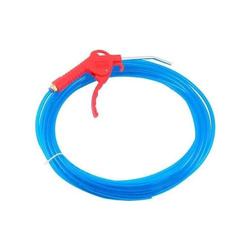 10M 32.8Ft Blue Polyurethane PU Hose Pipe Tube 6mm x 4mm w Air Blow Gun