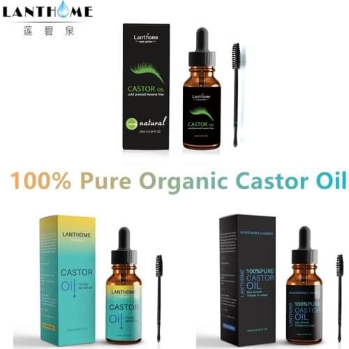 3pcs Organic Castor Oil For Eyebrows Eyelashes Growth Hair Care Essential Oil Prevent Face Skin Aging Hair Fast Growth Liquid