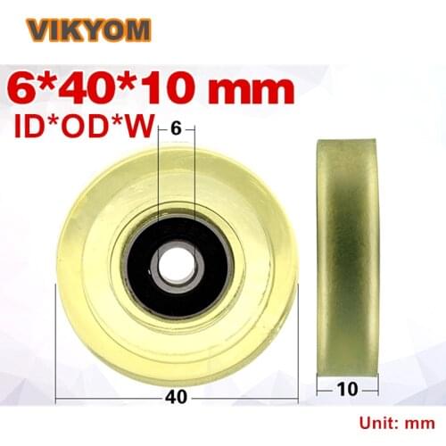 6x40x10mm PU 626 Bearing 20Pcs PU Pulley Wheels Polyurethane Covered Deep Groove Ball Bearing Sealed Bearing Used on Furniture