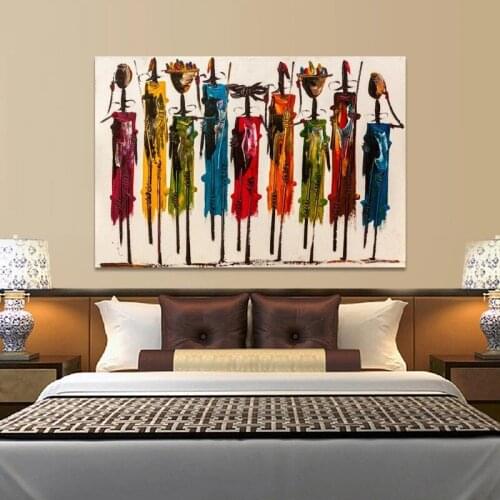 Abstract African Woman Oil Painting on Canvas Posters and Prints Wall Art for Living Room Home Decor Wall Art Decor