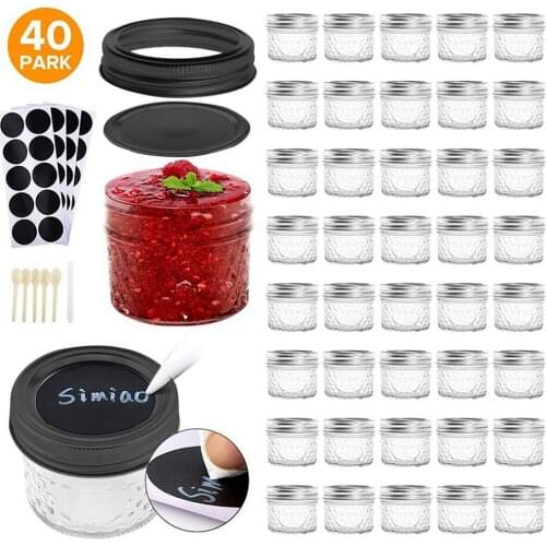 40PCS Mason Jar Lids Tinplate Cup Lid With Glass Mason Jars Food Storage Can For Jam Honey Candies Wide-Neck Jar Bottles