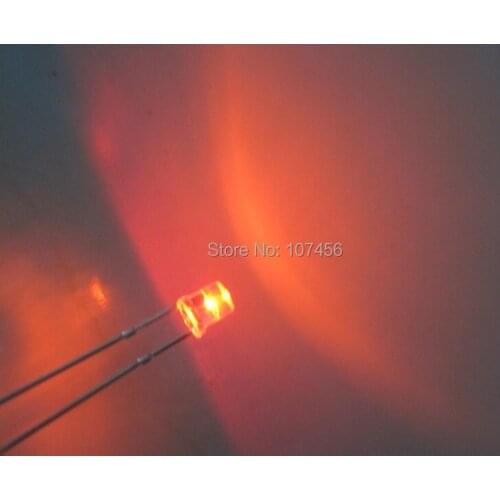 Free Shipping 1000pcs 3mm Ultra Bright flat top orange LED big angle led 3mm light-emitting diode 3mm big/wide angle orange led