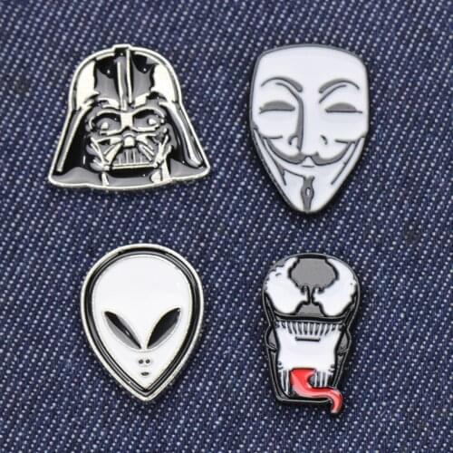 Disney Aliens Cartoon Star Wars Venom New Type Of Pin Dripping Oil Punk Brooch Jewelry Clothing Badge Pin