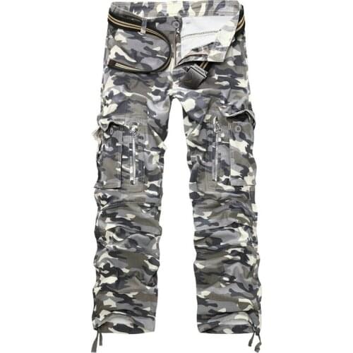High Quality Men Trousers Spring Autumn Military Camo Cargo Pants Men Hot Camouflage Cotton Workout