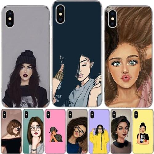 Girls Brunette Blonde Best Friends BFF Phone Case For Iphone 12 MIni 11Pro MAX XS 8 7 6 6S Plus X 5 5S SE XR SE 2020 Cover Shell