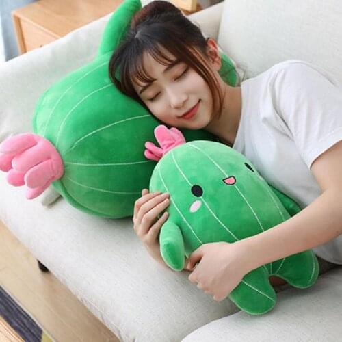 Kawaii Flower Plant Cactus Plush Toy Triver Stuffed Children Girl Kids Doll Room Pillow Decor Gift Bedroom Cushion Bolster Q0T6