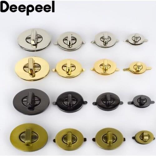 Deepeel 2sets Metal Twist Locks for Bags Handbag Closure Lock Snaps Purse Clasp Buckles Handmade Accessories DIY Leather Craft